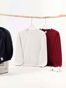 H5490 Wholesale Custom 300 Gsm Cotton Blends Sweatshirts Men Blank <b>Drop</b> Shoulder Sweatshirts - Product Image 4