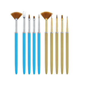 Stylo de dessin de peinture en gel de nylon avec logo personnalisé Stylo de sculpture de fleurs en acier 5pcs Nail Art Pinceaux Stylo de peinture - Product Image 6