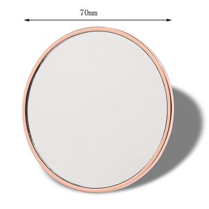 Velvet <b>Pouch</b> Custom Embossed Logo Small One Side Metal Rose Gold Compact Cosmetic Mirror - Product Image 3