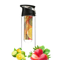 Long infuseur sans Bpa infuseur de fruits en plastique étanche voyage bouteille d'eau filtre jus Shaker bouteille d'eau avec infuseur de fruits