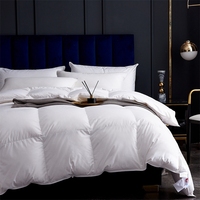 Vente en gros de couette 100% coton en tissu anti-vent pour lit King Size en plumes d'oie blanche et de canard