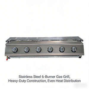 Barbecue à gaz en acier inoxydable à six brûleurs de la marque FUQI, personnalisable, de haute qualité, pour l'extérieur, garantie 1 an, facile à utiliser - Product Image 1