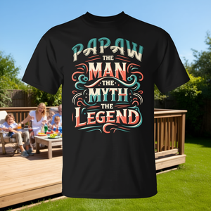 T-shirt Papaw il Uomo, il Mito, la Leggenda - Papà e Nonno - Grafica Promozionale Personalizzabile - Product Image 3
