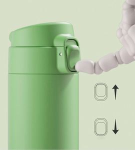 500ml Stainless Steel Insulated Double Wall Thermos Water <b>Bottle</b> Flask <b>Coffee</b> Cup With Button Press for Gift - Product Image 3