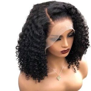 Perruque <span class=keywords><strong>Bob</strong></span> Jerry Curly chinoise 12A, cheveux humains, lace frontale 13*4, entièrement tissée à la main, transparente HD, sans colle, <span class=keywords><strong>marque</strong></span> nationale - Product Image 5