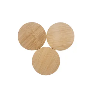 Bamboo Jar Lid Customized Round Bamboo Wooden Lids For Glass Jar/Water Bottle Accept Printing Logo