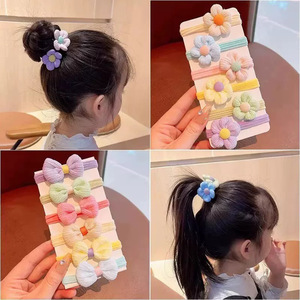 Coleteros con Lazo de Flores para Niñas, Bandas Elásticas Suaves para Uso Diario, Accesorios para el Cabello, Coleteros Coloridos con Lazo y Flor - Product Image 2