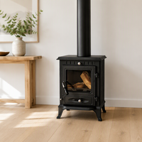 Poêle à bois en fonte compacte de style européen, chauffage autonome au design traditionnel pour hôtels, villas et appartements, garantie 5 ans
