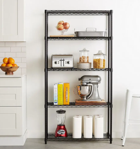 <span class=keywords><strong>5</strong></span>-stufige schwarze Edelstahl-Drahtgitter-Lager regale Hoch leistungs-und platzsparend für die Organisation von Küchen schlafzimmern und Garagen - Product Image 2