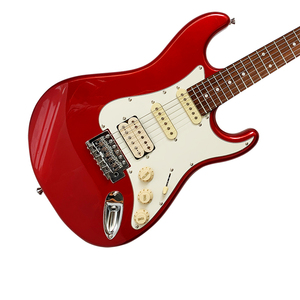 Guitare électrique rouge de marque GALYDA avec côtés en palissandre, 6 cordes, micros HH, incrustation lumineuse, livraison rapide - Product Image 3
