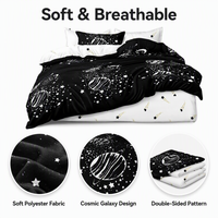 Ensemble de literie Ciel étoilé EU Dropshipping, Housse de couette Planètes Univers, Polyester, Stock local Pologne, 3 pièces