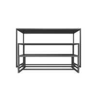 Chaîne marque vêtements chaussures magasin montages métal poudre manteau noir 3 couches détail produit affichage tables pour magasins