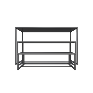 Rantai merek pakaian sepatu toko perlengkapan bubuk logam mantel hitam 3 lapisan meja tampilan produk ritel untuk toko - Product Image 3