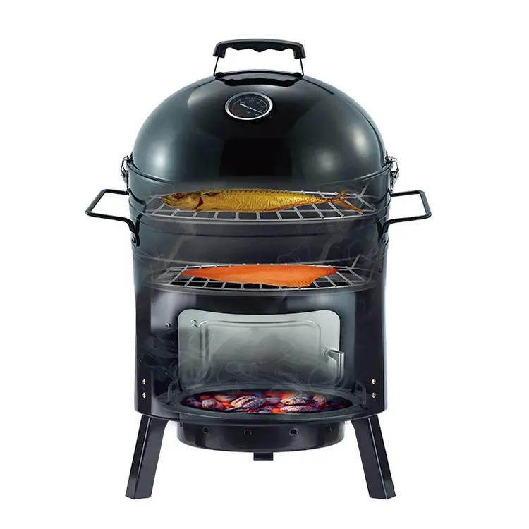 Outdoor Cooking Smoking Portable Barbecue Charcoal Smoker And BBQ Grill