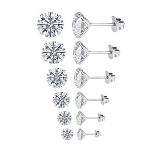 <span class=keywords><strong>Orecchini</strong></span> a Perno in <span class=keywords><strong>Argento</strong></span> Sterling 925 con Moissanite Brillante per Donne, <span class=keywords><strong>Eleganti</strong></span> e Minimalisti per Uso Quotidiano, Versatili, Gioielli da Piercing - Product Image 5