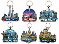 Souvenir Métallique Personnalisé OEM Usine en Alliage de Zinc Émaillé, Motif Sites Touristiques du Canada (Toronto, Vancouver, Montréal, Québec) – Durable et Gaufré