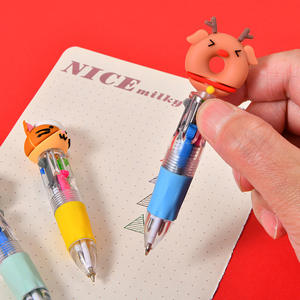 क्रॉस-बॉर्डर क्रिसमस रचनात्मक प्यारा कार्टून चार-रंग मिनी प्लास्टिक बॉलपॉइंट पेन प्रचार छात्र स्टेशनरी उपहार पुरस्कार - Product Image 3