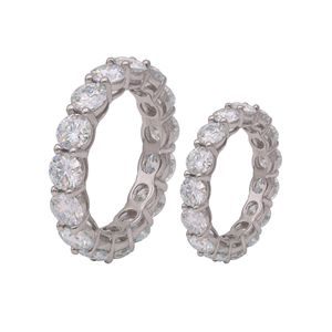 Haut de gamme Moissanite Row Ring Femme Fermé S925 Placage En Argent Sterling Léger Luxe Plein Rond Avec Bague Diamants - Product Image 5