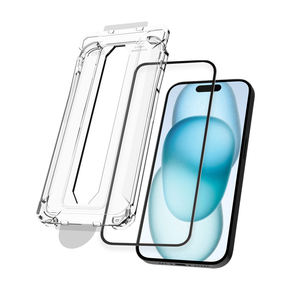 Pour iPhone 16 Verre trempé à <span class=keywords><strong>couverture</strong></span> complète avec protecteur d'écran 9H à applicateur facile - Product Image 2