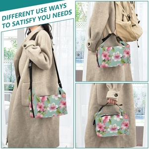 Sac isotherme léger et écologique pour le déjeuner, motif hibiscus rose hawaïen, pour un style de vie décontracté - Product Image 5