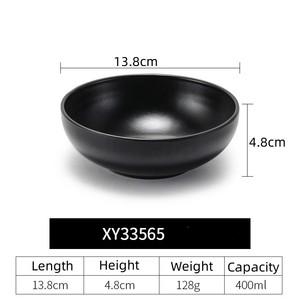 Vente en gros de bols à dîner en mélamine noire de style coréen, 4,6/5,6/7/7,5/8,5 pouces, bol à riz, bol à soupe, bol rond en mélamine - Product Image 5
