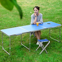 Table pliante extensible en alliage d'aluminium durable de 2,4 m, design moderne, mobilier d'extérieur pour salon, chambre, parc, villa