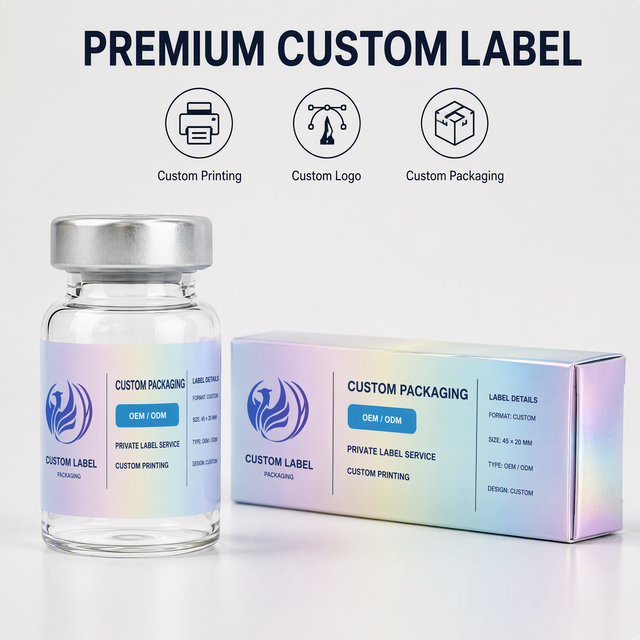 Private Label Iridescent Metallic Finish Anti Counterfeit Holographic Print Label for Secure Package Sealing