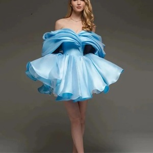 Vestido <span class=keywords><strong>de</strong></span> Noche Estilo Francés, Corte A, Hombros Descubiertos, Mini Vestido <span class=keywords><strong>de</strong></span> Cachemira para Fiestas <span class=keywords><strong>de</strong></span> Cumpleaños y Uso Diario, Elegante y <span class=keywords><strong>de</strong></span> Alta Gama, Talla Pequeña - Product Image 2