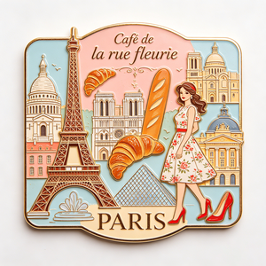 Souvenir Magnetico 3D in Lega di Zinco di Parigi, Direttamente dalla Fabbrica, Regalo Commemorativo di Luoghi Panoramici Francesi - Product Image 1