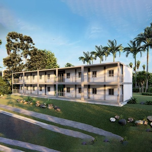 Casa Contenedor Prefabricada Portátil <span class=keywords><strong>de</strong></span> Bajo Costo, <span class=keywords><strong>de</strong></span> <span class=keywords><strong>Dos</strong></span> Pisos, Unidades <span class=keywords><strong>de</strong></span> 20/40 pies, Panel Sándwich <span class=keywords><strong>de</strong></span> Acero, Aislamiento Térmico, Tipo <span class=keywords><strong>Apartamento</strong></span> - Product Image 1