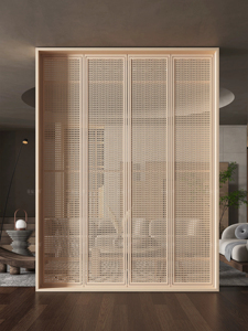 Cloison entreprise bois massif <span class=keywords><strong>rotin</strong></span> tissé écran cloison moderne simple salon entrée barrière écran - Product Image 6