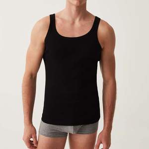 Optical <strong>White</strong> Sleeveless Undershirt Tank Vest Round Neck Men's Racerback Top <strong>Wife</strong>-<strong>Beater</strong> Singlet Style - Product Image 3