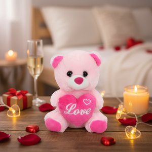 6\" <b>Pink</b> <b>Bear</b> with Heart 72PCS/CS for Valentine's Day Supplies - Product Image 2