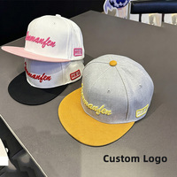 Topi Baseball Snapback 6 Panel Bordir 3D Logo Kustom Grosir, Pinggiran Datar, Dapat Disesuaikan, Gaya Hip Hop, Pria Wanita