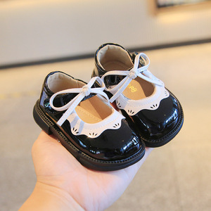 Chaussures en cuir pour enfants, collection automne-printemps, style princesse, semelle souple antidérapante, semelle intérieure en PU, vente en gros - Product Image 2