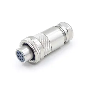 Proportional value female 7pin Metal straight solder plug connector 6+PE DIN EN 175 201-804 C14G metal value connector