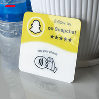 Plaque acrylique NFC programmable pour avis Google, 1 mm, étanche, carte Ntag213 avec adhésif pour le marketing des entreprises