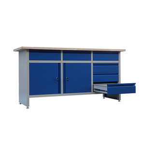 Steel Garage Workbench <strong>With</strong> <strong>Drawers</strong> Steel Work <strong>Bench</strong> <strong>With</strong> Storage Chest Workshop Garage Metal Tool Cabinet - Product Image 1