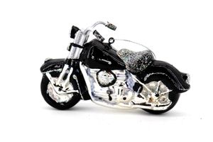 हेलोवीन उच्च गुणवत्ता हाथ से पेंट काले शांत व्यक्तित्व मोटरसाइकिल Baubles गर्म क्रिसमस घर कांच आभूषण सजावट - Product Image 3