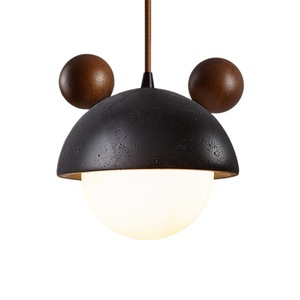Lámpara Colgante de Piedra Natural con Diseño de Oso de Dibujos Animados, Luminaria LED para Dormitorio o Comedor - Product Image 5