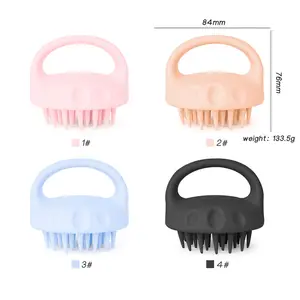 Custom Logo Hair Shampoo Brush Soft Silicone Care Scalp Massager Hair Brush For Hair Growth