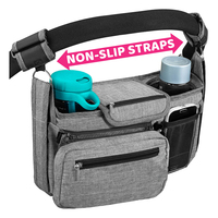 Organisateur de poussette pour animaux de compagnie, sac antidérapant avec porte-gobelet isotherme, sac universel pour poussette pour téléphone et boissons