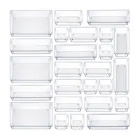 La scatola di immagazzinaggio del cassetto multiuso di vendita calda imposta le combinazioni Multiple vassoio dell'organizzatore del cassetto di plastica trasparente