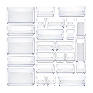 Hot Sale Multi-purpose Drawer Storage Box Sets Multiple Combinations Clear Plastic Drawer Organizer Tray