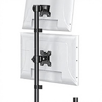 Support vertical pour deux moniteurs MOUNT PRO, 2 moniteurs empilés, 32 pouces, en acier allié noir, bras d'ordinateur pivotant, inclinable, réglable en hauteur, pour bureau