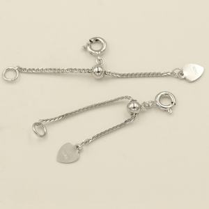 Chaînes d'extension en argent sterling 925 ajustables en forme de cœur, fabrication de bijoux en gros, bracelet, collier, chaîne <span class=keywords><strong>Chopin</strong></span>, KUMOKUMO - Product Image 2