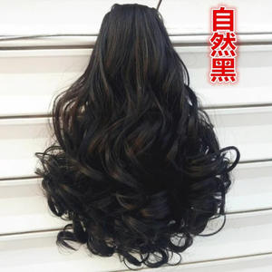 วิกผมทรงลูกแพร์แฟชั่น พร้อมคลิปขนาดใหญ่ หางม้าลอนธรรมชาติ 26 ซม. 90 กรัม ผมสังเคราะห์แบบไม่ต้องใช้กาว - Product Image 3