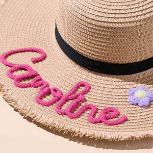 Personalised Bridal Party <b>Hat</b>, Custom Name Wide Brim Sun <b>Hat</b>, <b>Wedding</b> Bridesmaids Accessories, Summer Beach Cap - Product Image 3
