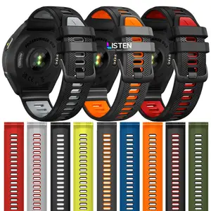 Eraysun Silicone Strap For Garmin Forerunner 965 Watch Band Sport Soft Rubber Breathable Waterproof Unique Watchband