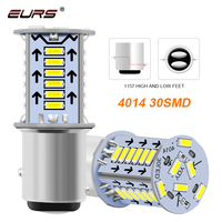 EURS 1156 Stroboskop Neue Motorrad-Blinkleuchte P21W 1157 4014 30SMD Elektrofahrzeug LED-Bremslichter Weiß Rot Blau
